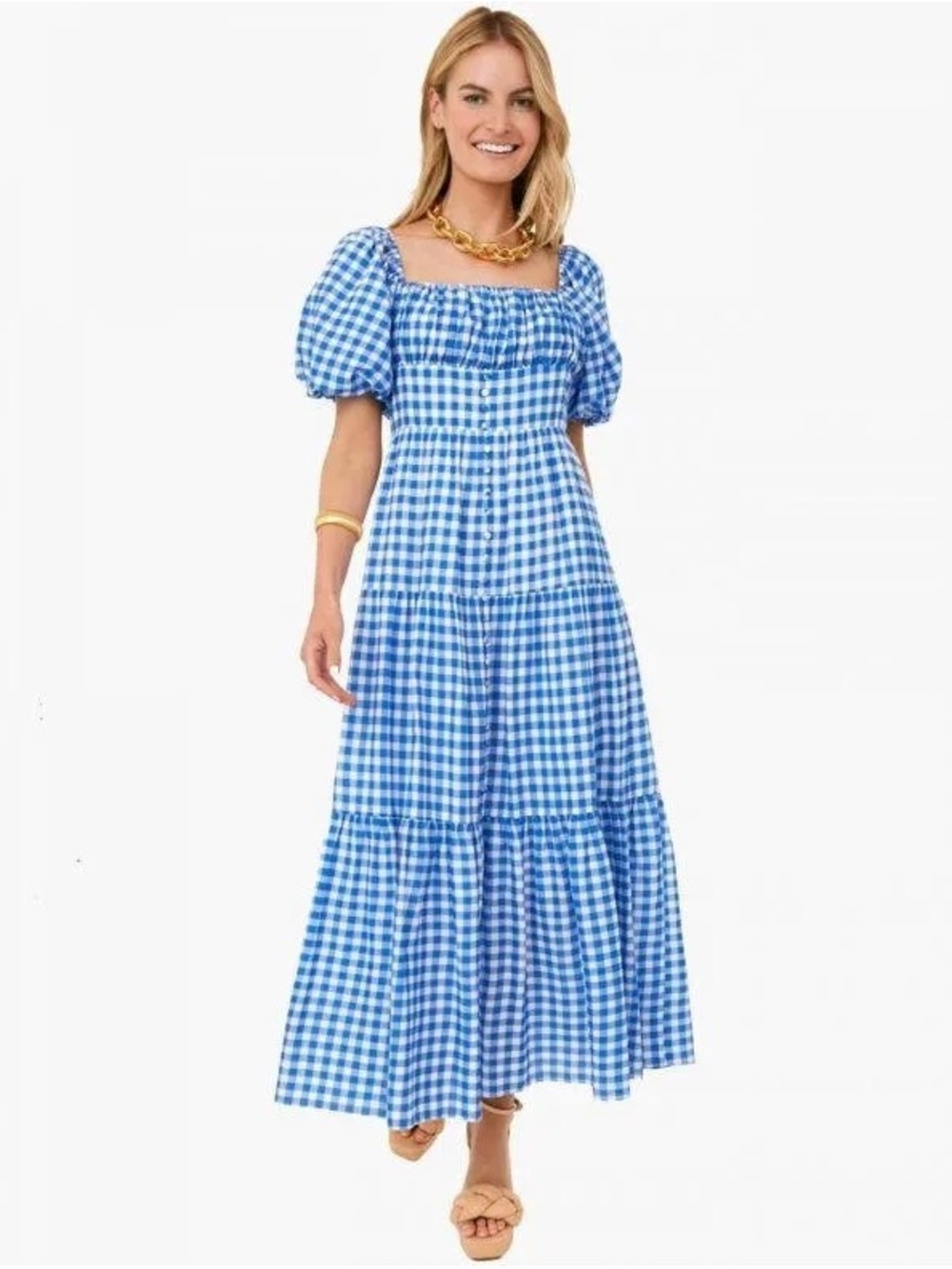 Blue Gingham Harper Maxi Dress Tuckernuck Hyacinth House Cotton